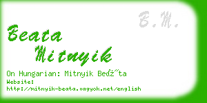 beata mitnyik business card